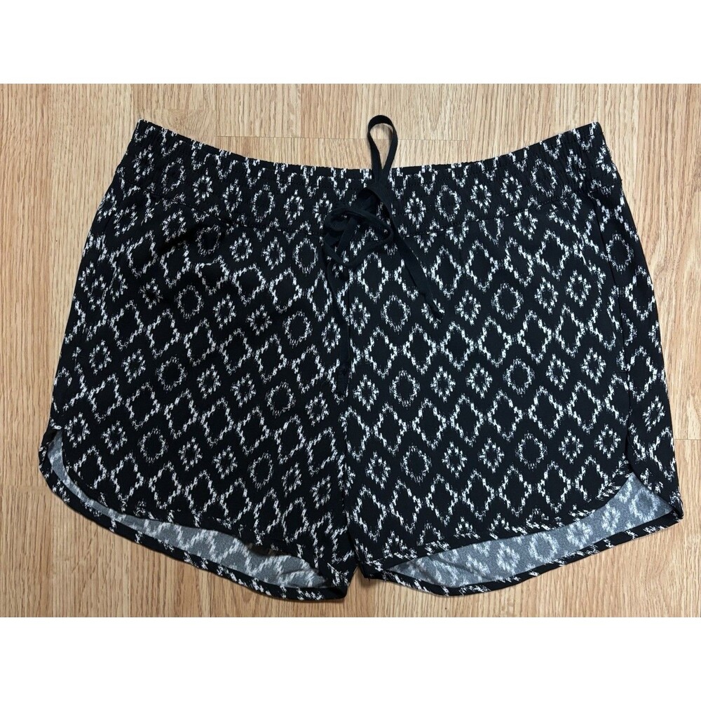 Banana Republic Women’s XS Polyester Drawstring Pull On Shorts Black White EUC